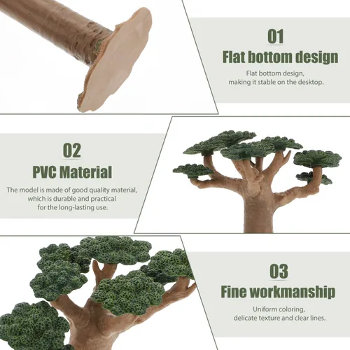 Vista 9 de Garneck Árbol modelo mini baobab árbol tren paisaje, arquitectura, árboles falsos, árbol artificial en miniatura, plantas falsas para manualidades