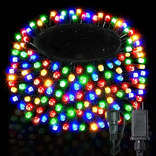 Vista 17 de BlcTec Luces de Navidad blancas cálidas, 300 luces LED de 108 pies para árbol de Navidad con 8 modos, impermeables, con certificación UL