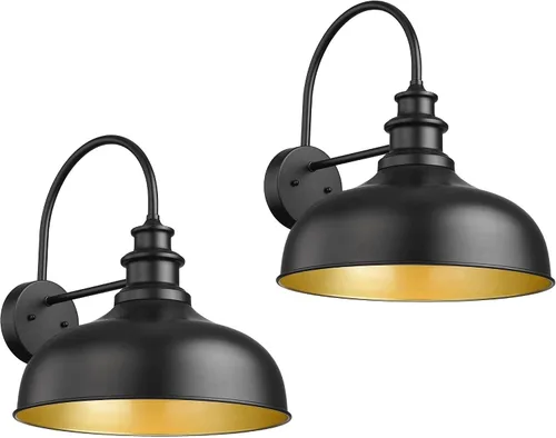 Vista 12 de Bestshared Paquete de 4 luces de pared para exteriores, luz de granero de granja, farol resistente al agua para exteriores, base E26, aplique