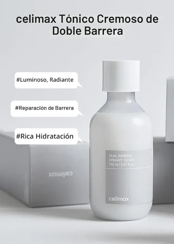 Vista 2 de Celimax Tónico Cremoso de Doble Barrera Con Ceramidas, Péptido, Libre de Aceite y Alcohol, Astringente Facial, Hidratante, Calmante, Suavizante