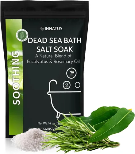 Vista 11 de Sal de baño calmante del Mar Muerto en remojo con 21 minerales, relajante, desintoxicante y nutritivo para la piel, 14 onzas, infundida con aceites