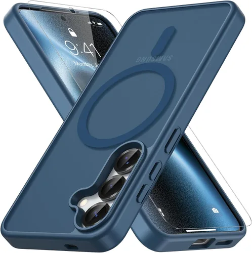 Vista 93 de Vansdon Funda para Samsung Galaxy S24 Plus, S25 Plus, S26 Plus, azul marino