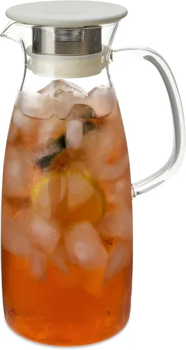 Vista 5 de FORLIFE Mist Glass - Jarra de té helado, 50 onzas, color negro