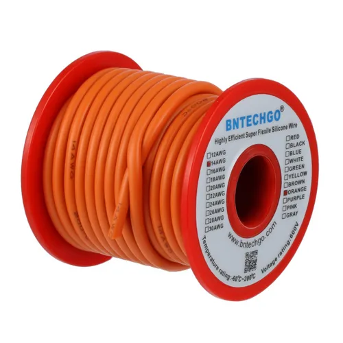 Vista 15 de BNTECHGO Carrete de alambre de silicona calibre 14 20 pies rojo y 20 pies negro flexible 14 AWG alambre de cobre estañado trenzado