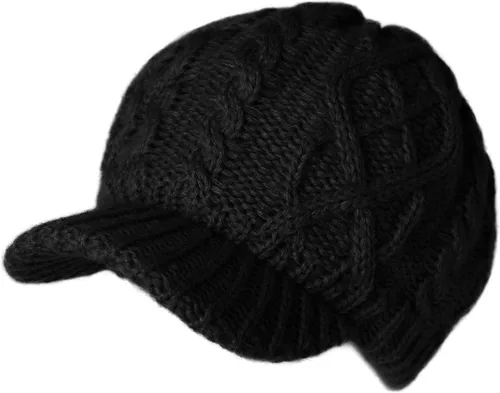 Vista 15 de Comhats - Gorro de 50/100 % lana, con visera, tejido, para el invierno y el clima frío