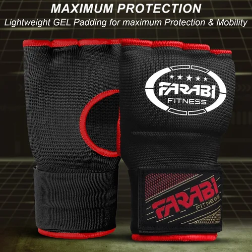Vista 5 de Boxing Hand Wraps Gel Padded Inner Gloves Elastic for Men & Women Boxing Wraps with Quick 32 Inches Long Wrist Straps, for MMA, Muay Thai