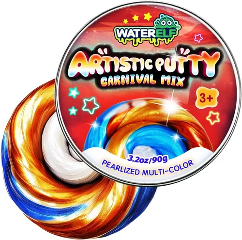 Vista 9 de Waterelf MCP001-MCP003 - Masilla sensorial multicolor, no tóxica para aliviar el estrés para niños, niñas y adultos, juguete antiestrés no pegajoso