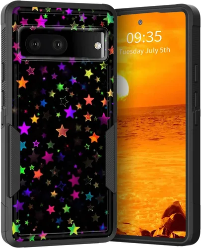 Vista 36 de Funda para Pixel 6A, Híbrida de Doble Capa de Servicio Pesado Resistente a Prueba de Golpes PC Duro + Funda Protectora de Silicona Suave para Google