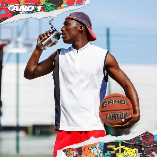 Vista 3 de AND1 Fantom Rubber Basketball: Official Regulation Size 7 (29.5 inches) - Deep Channel Construction Streetball, Made for Indoor Outdoor Basketball