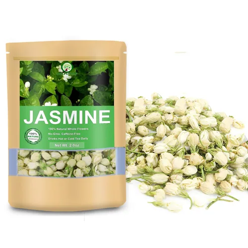 Vista 2 de Té de flores de jazmín natural, té de hierbas de brotes de jazmín 100% seco prémium (flor de jazmín, 2.0 onzas)