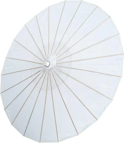 Vista 2 de THY COLLECTIBLES Parasol chino japonés de 33 pulgadas para bodas fotografías disfraces cosplay decoración y otros eventos color sólido blanco