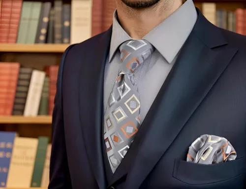 Vista 2 de S&W SHLAX&WING Tie Set for Men Necktie Pocket Square Checkered Blue Grey Party