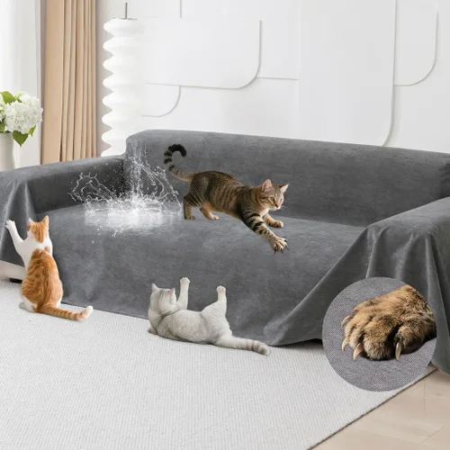 Vista 26 de Protector de muebles contra arañazos para gatos, antideslizante, impermeable, para mantener alejados a los gatos, protectores de sofá aptos