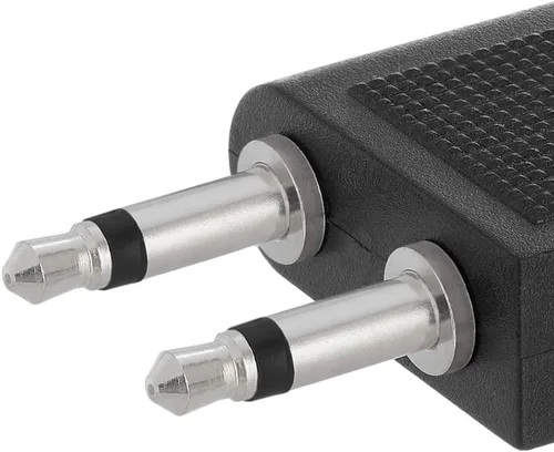Vista 4 de Cmple - [Paquete de 10] Adaptador de audio para avión dual de 0.138 in macho a 0.138 in hembra, adaptador de audio estéreo para auriculares de vuelo