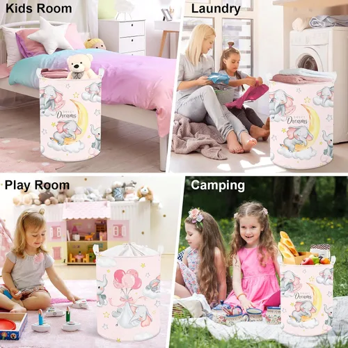 Vista 7 de Clastyle - Cesta de almacenamiento plegable para niños, para dormir, 45 L Rectangle Dirty Clothes Book Gift Toy Organizer Nursery Bin, Playroom