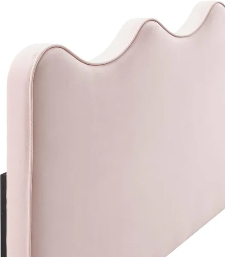 Vista 4 de Modway Athena Performance - Cabecera de terciopelo tamaño individual, color rosa