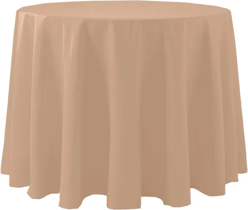 Vista 3 de Ultimate Textile Cotton-Feel - Mantel redondo de 90 pulgadas para comedor, color berenjena, color morado