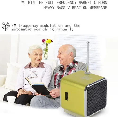Vista 2 de Mini altavoz reproductor de música portátil ligero radio FM estéreo PC tarjeta de soporte de moda y disco U Plug Play Soporte FAT16 / FAT32 sistema