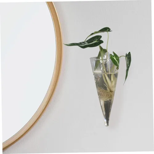 Vista 5 de Macetas colgantes de pared de cristal, jarrones de terrario de forma moderna para decoración del hogar y propagación de plantas
