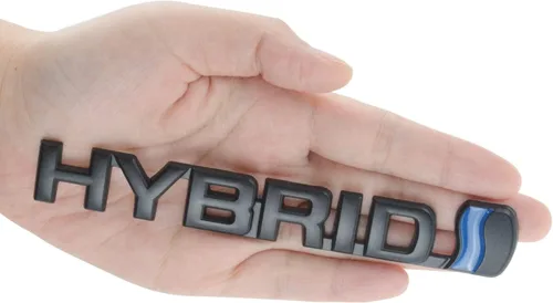 Vista 2 de EmbRoom Emblema híbrido para guardabarros, calcomanía 3D de metal, reemplazo universal para auto (cromo azul) (negro)