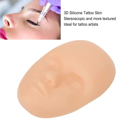 Vista 5 de 10 cabezas de práctica para la piel, cabeza de entrenamiento de maniquí de maquillaje profesional, ajuste universal, silicona suave reutilizable