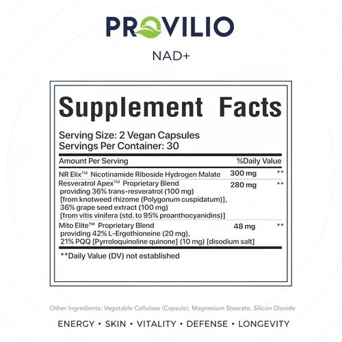 Vista 6 de Suplementos NAD+ para mujeres, suplemento alternativo NMN con ribósido de nicotinamida, trans-resveratrol, suplemento de resveratrol NAD