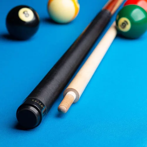 Vista 6 de Elite ELBKRS Break Pool Cue - Arce Birdseye, chapas negras y puntos de palisandro