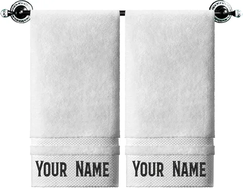 Vista 8 de Toallas de mano personalizadas con monograma para baño, toallas personalizadas con nombres, toallas bordadas de lujo 100% algodón como regalo