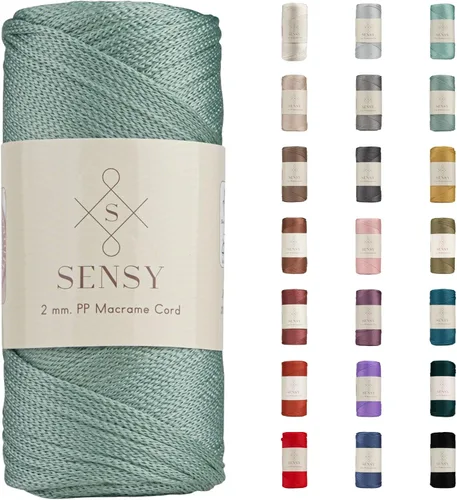 Vista 173 de Sensy Premium 2mm 229.5 metros de cuerda de poliéster 100% cordón de polipropileno Cordón de macramé 2mm Cordón para bolso de crochet Hilo