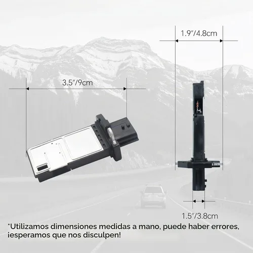 Vista 9 de Medidor de Sensor de Flujo de Aire Masivo 22680-7S000 Compatible con Nissan Pathfinder Titan Frontier Altima Versa Armada Xterra 04-07 / Infiniti