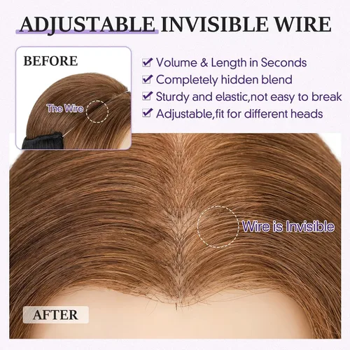 Vista 6 de Extensiones de cabello humano real, extensiones de cabello humano 100 % humano, extensiones de clip, ondulado, negro azabache 01, 2.46 oz/18 pulgadas