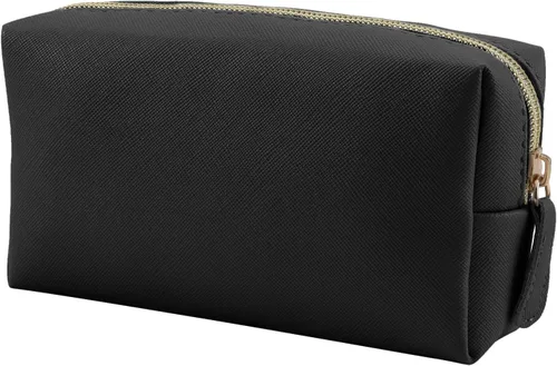 Vista 9 de Bolsa de maquillaje de cuero Apooliy para bolso de viaje, organizador de cosméticos portátil pequeño para mujeres y niñas, bolsa de maquillaje