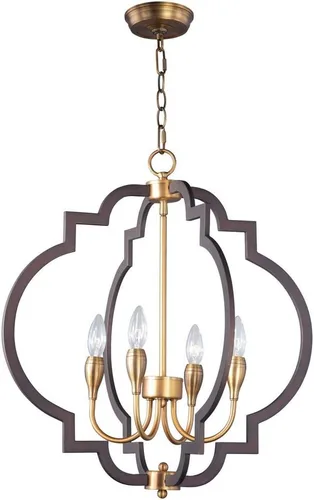 Vista 3 de Maxim 20293OIAB - Lámpara de araña moderna con diseño de cresta, 4 luces, 240 vatios totales, 24 pulgadas de alto x 22 pulgadas de ancho, bronce