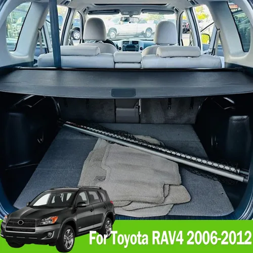 Vista 2 de Cubierta de carga para Toyota RAV4 2012 2006 2007 2008 2009 2010 2011 Accesorios Cubierta trasera del maletero Cubierta de seguridad del maletero