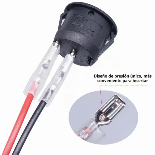 Vista 4 de Twidec Interruptor basculante redondo de 12 V de 12 V de encendido y apagado AC 6A/250 V 10 A/125 V SPST 2 pines 2 posiciones 12 voltios DC círculo