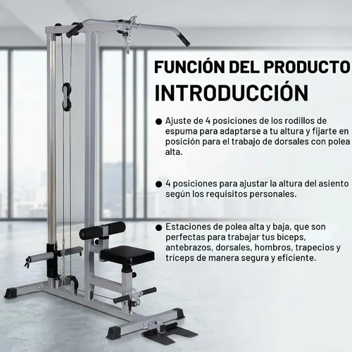 Vista 5 de Máquina de remo GDLF LAT Pull Down de tracción baja para entrenamiento de fuerza con barra de ejercicio para el cuerpo