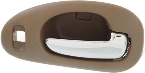 Vista 9 de Manija de puerta interior para Chrysler LHS 1999-2001 con bisel beige delantero del lado del conductor con palanca cromada Con orificio de bloqueo