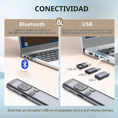 Vista 9 de Clicker de presentación N97s para presentaciones de PowerPoint con puntero digital