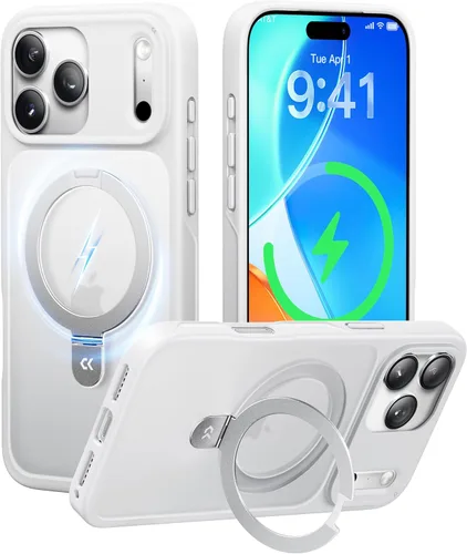Vista 10 de CASEKOO - Funda diseñada para iPhone 14 Pro con soporte magnético invisible [protección contra caídas de grado militar] [compatible con MagSafe]