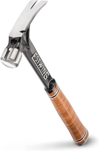 Vista 6 de Estwing Serie Ultra - Martillo de carpintero de 15 oz con gancho para arrancar, cara fresada y mango de cuero genuino - E15SM