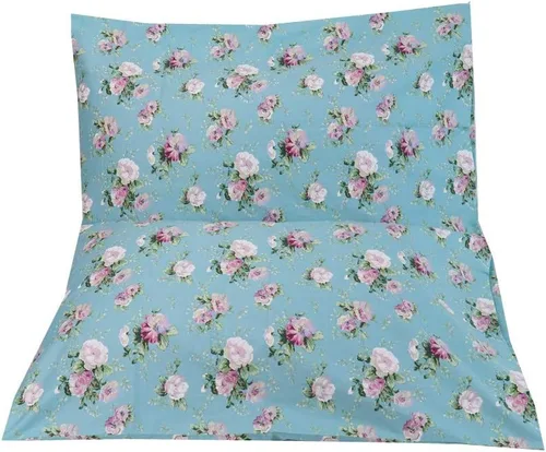 Vista 5 de Funda de almohada floral de 2 piezas, tamaño estándar, 100% algodón, transpirable, fácil de lavar, 20 x 30 pulgadas