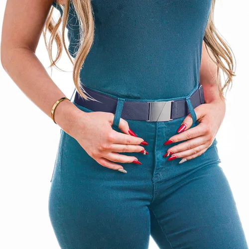 Vista 4 de Cinturones elásticos invisibles invisibles para mujeres y hombres de 1.5 pulgadas ajustables antideslizantes que se adaptan a cinturas de hasta 50