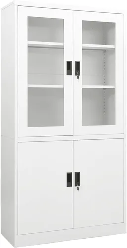 Vista 32 de Archivador de metal de 2 cajones, archivador de acero para oficina con cerradura para el hogar y la oficina, 35.4 x 18.1 x 28.5 pulgadas (blanco)