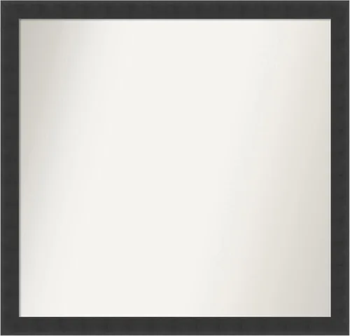Vista 71 de Amanti Art Espejo de baño negro para sobre fregadero, 22 x 22 pulgadas, espejo de tocador cuadrado estrecho negro Avon, marco de madera casual
