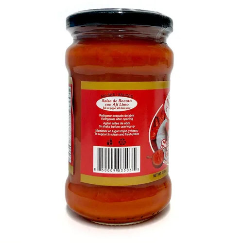Vista 3 de Peru Chef Salsa de Rocoto con Aji Limo/Pimiento Rojo Picante con Chile Limusina 10.5oz