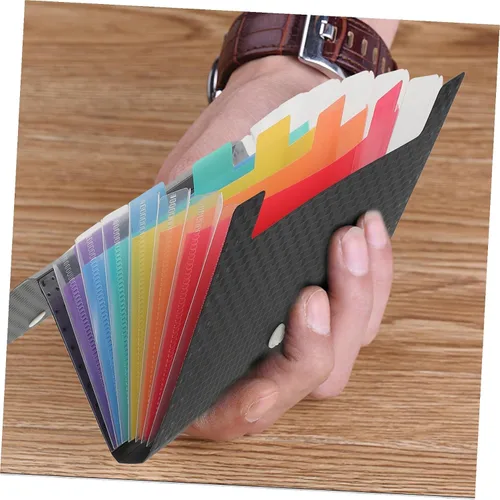 Vista 8 de Carpeta A6 de recibos, mini monedero, organizador de escritorio, organizador de archivos pequeños, carpeta de archivos para el hogar, organizador