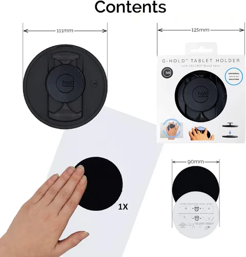 Vista 8 de G-Hold® - Soporte cómodo para tableta funciona con cualquier tableta, funda para tableta, lector electrónico, iPad - Universal, ergonómico