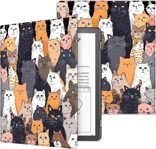 Vista 41 de Funda para Kindle básico de 6 pulgadas (11.ª generación), múltiples ángulos, piel sintética, delgada, con función de encendido y apagado automático
