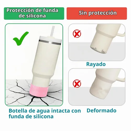 Vista 5 de Protector personalizado de silicona para bota Stanley Quencher Adventure de 40 onzas, 30 onzas, vaso IceFlow de 20 onzas y 30 onzas, accesorios