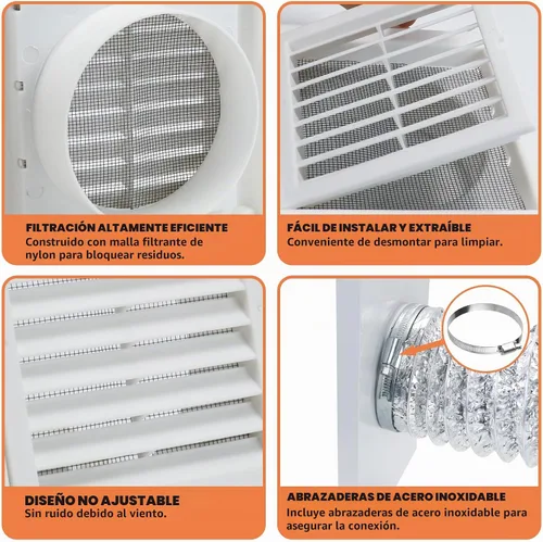Vista 4 de GCGOODS Placas de sellado de ventana de ventilación de secadora para manguera de secadora de 4 pulgadas, kit de ventana de ventilación de secadora